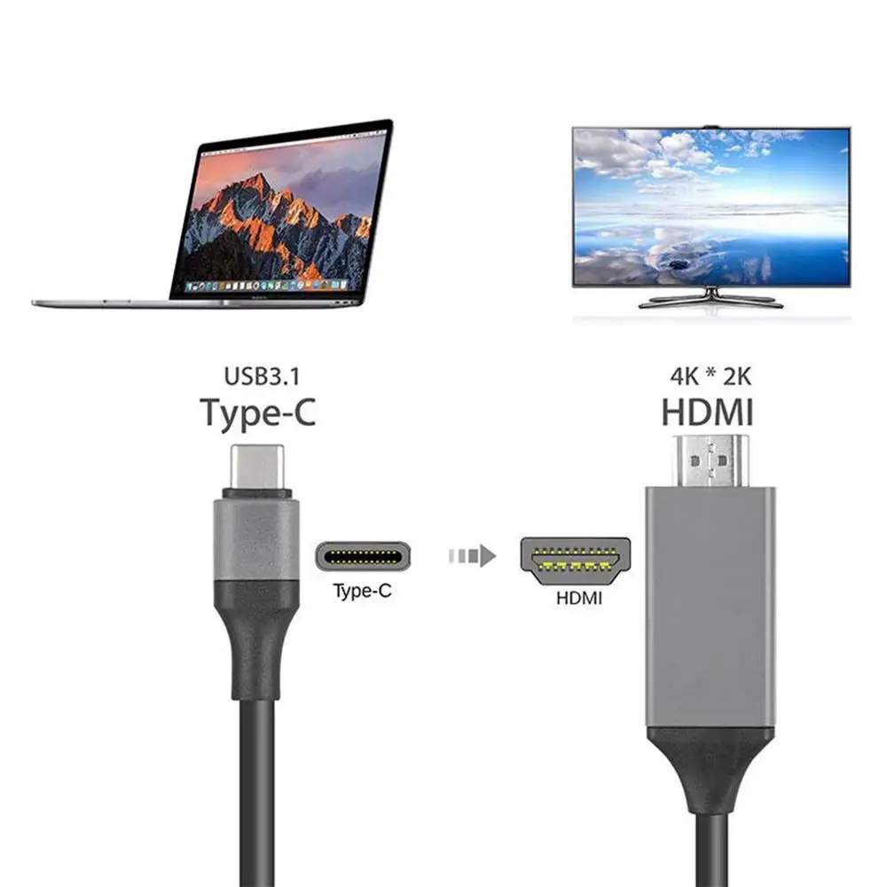 Мобильный телефон с Type C USB HDMI HDTV 4K кабель для Samsung Galaxy Note 8 9 HUAWEI Mac