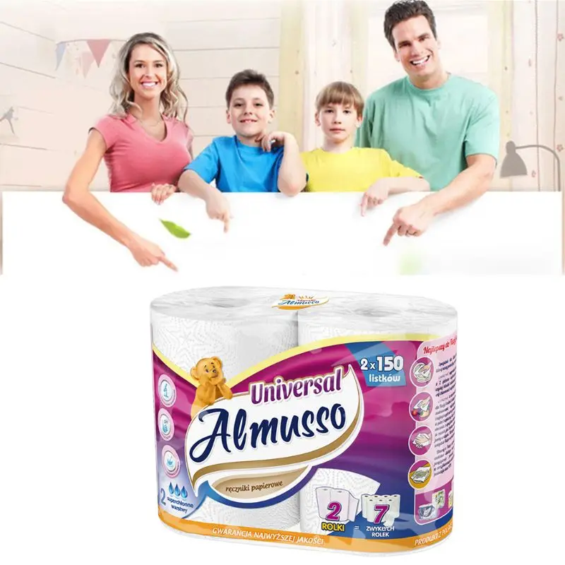 

2 Rolls kitchen Toilet Paper,Smooth Soft strong water absorption toilet paper