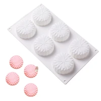 6 holes mooncake silicone 3d cake molds for baking ice moule mousse diy pastry decorating tools dessert chocolate mould