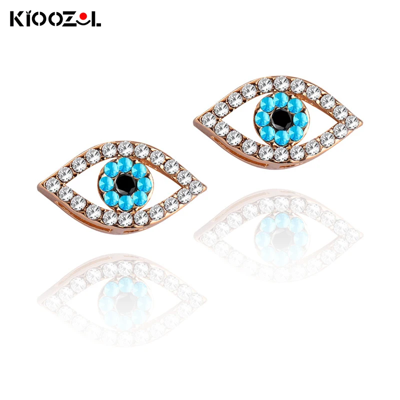 

KIOOZOL Fashion Lucky Evil Blue Eyes Micro Inlaid Cubic Zirconia Eye Earrings For Women Vintage Jewelry Accessories Gift 788 KO3
