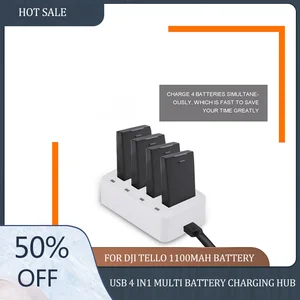 PROMOTION Battery Charger USB 4 In1 Multi Battery Charging Hub for DJI Tello Mini Drone 1100mAh Intelligent Flight Battery