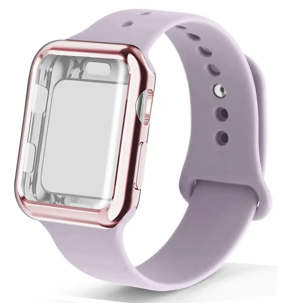 Чехол+ ремешок для часов apple watch 5 ремешок 44 мм correa apple watch 42 мм 38 мм 40 мм iwatch 4 3 2 Силиконовый браслет pulseira
