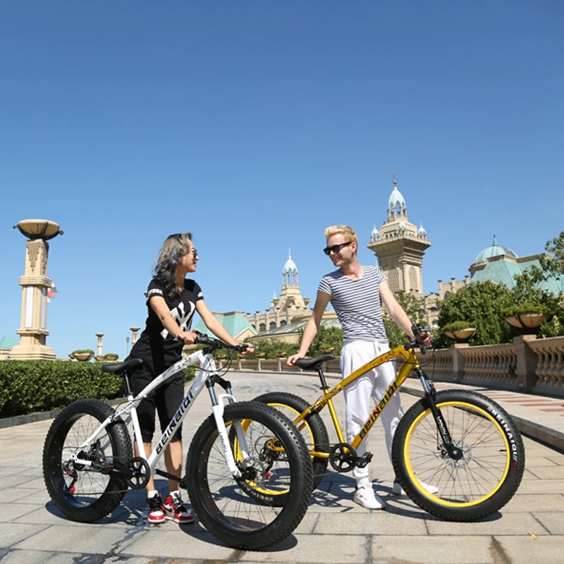 Горный велосипед с 4 0 толстыми шинами двойным дисковым тормозом пляжный