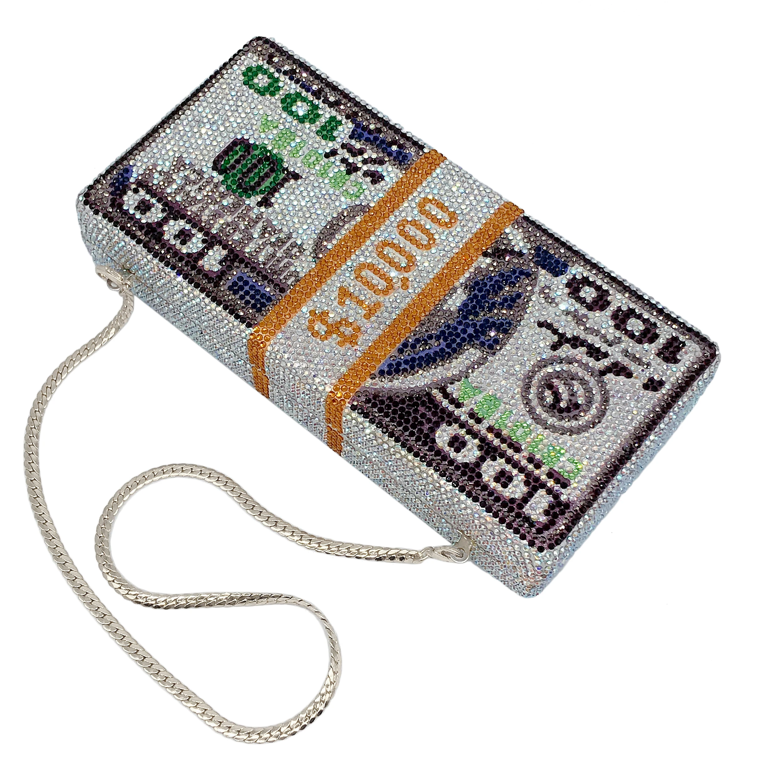 Новые сумки с кристаллами для денег долларов США Роскошные вечерние