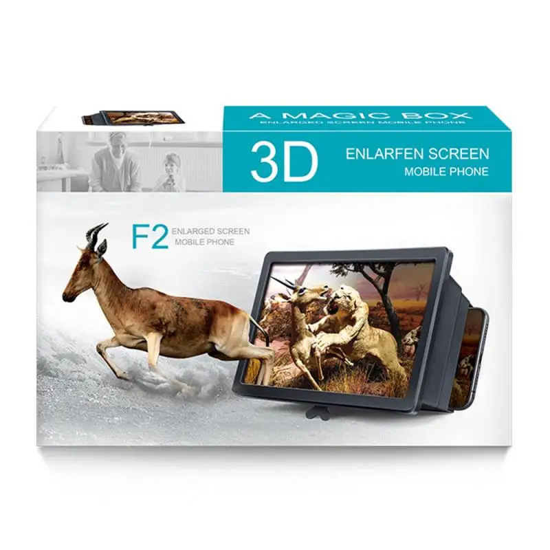 F2 складной 3D видео мобильный телефон экран Лупа усилительный Телескопический HD