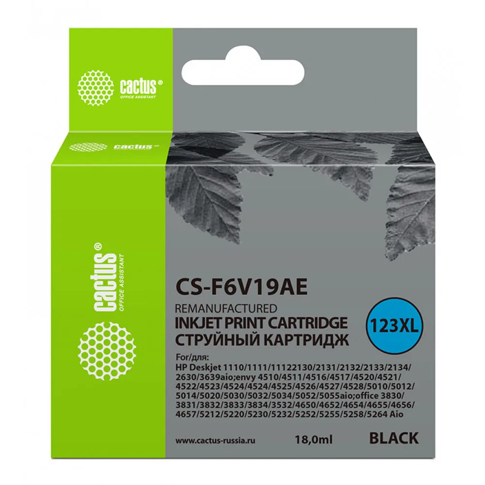 Картридж BLACK 18ML CS F6V19AE CACTUS|Чернильные картриджи| |