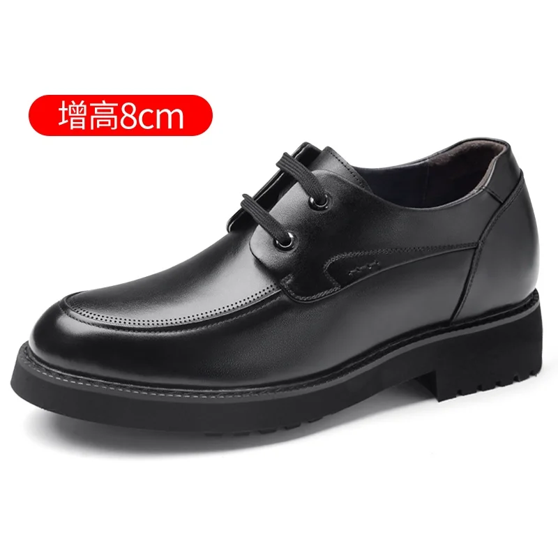 

Мужские свадебные туфли с подъемом, броги 10 см, кожаные туфли на толстой подошве, увеличивают рост по внутренней стороне, для весны и осени