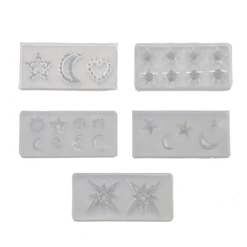 

5Pcs Mini Moon Star Sun Resin Mold Astral Planet Jewelry Fillings Silicone Mold N58F