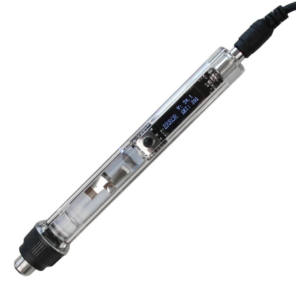 DC 16-24V 72W T12 Mini electric soldering iron adjustable temperature With OLED digital display Transparent plastic shell handle |