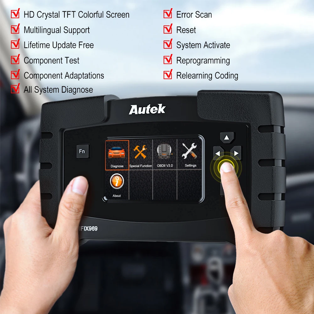 Autek IFIX969 OBD2 сканер профессиональная полная система ABS SRS EPB DPF Сброс считыватель