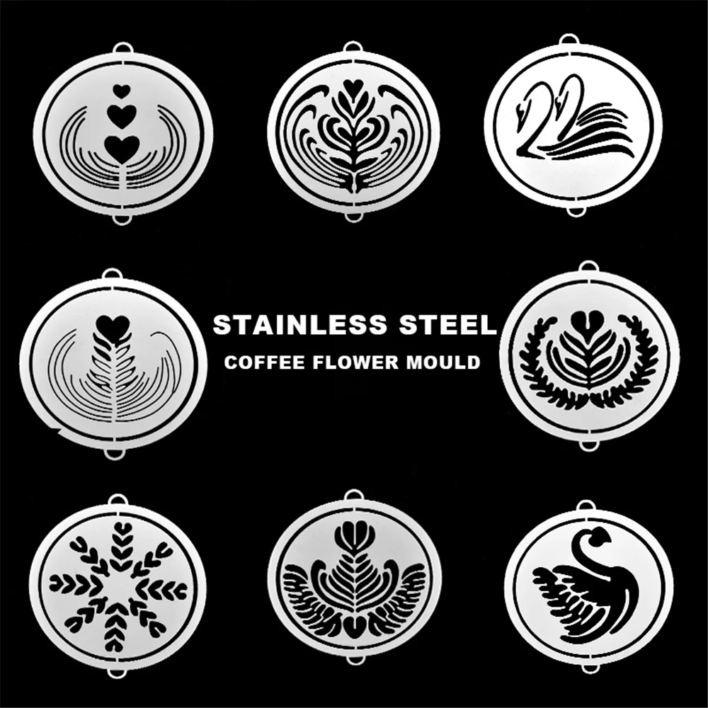 Шаблон из нержавеющей стали для многократного кофе шаблон латте трафареты