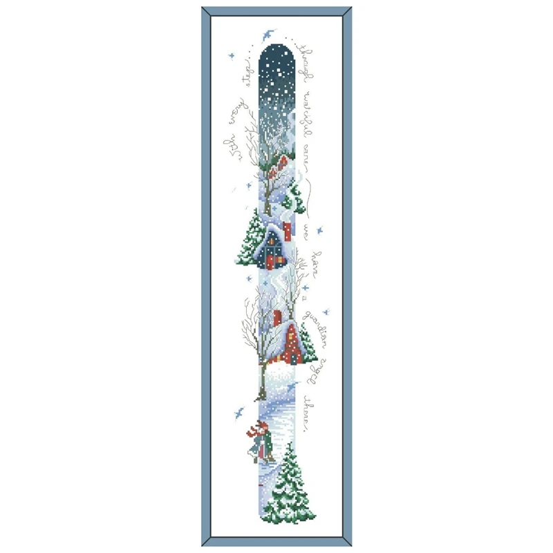 

Snowing day cross stitch kit winter aida 18ct 14ct 11ct unprint canvas cotton thread counted cross-stitch for ault