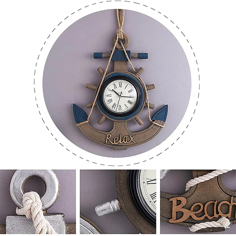 Декоративные настенные часы с изображением морского корабля, часы в форме якоря, рулевое колесо от AliExpress RU&CIS NEW