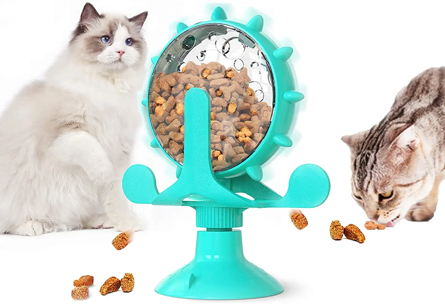 Rotatable cat toy feeder Interactive cat toy exercise IQ cat bite toy toy dog cat feeding pet supplies