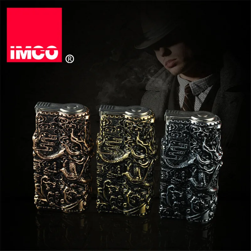 

Genuine IMCO Lighter Retro 3D Relief Dragon Gasoline Kerosene Lighter Original Cigarette Lighter Cigar Fire Petrol Lighters