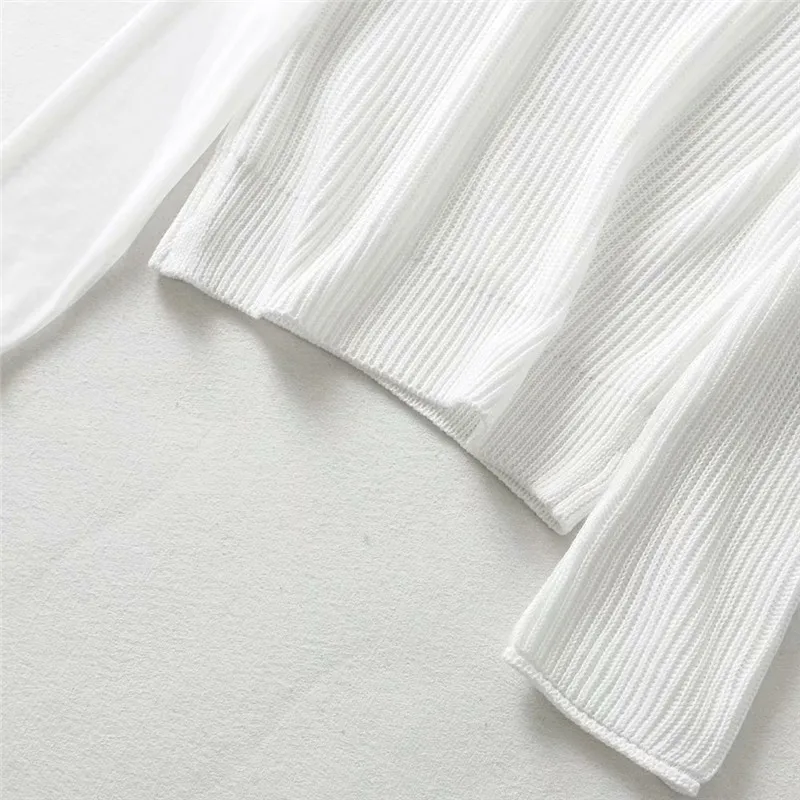 

Autumn new small sexy translucent mesh pullover collar collar sweater women, solid color thin stitching thin sweater women