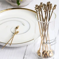 5pcs creative stainless steel spoon fork coffee spoon koala golden cocktail stick set christmas gifts tableware decoration tools