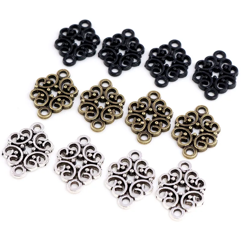 20x13 мм 20 шт античное посеребренное/бронзовое/черное покрытие цветок стиль