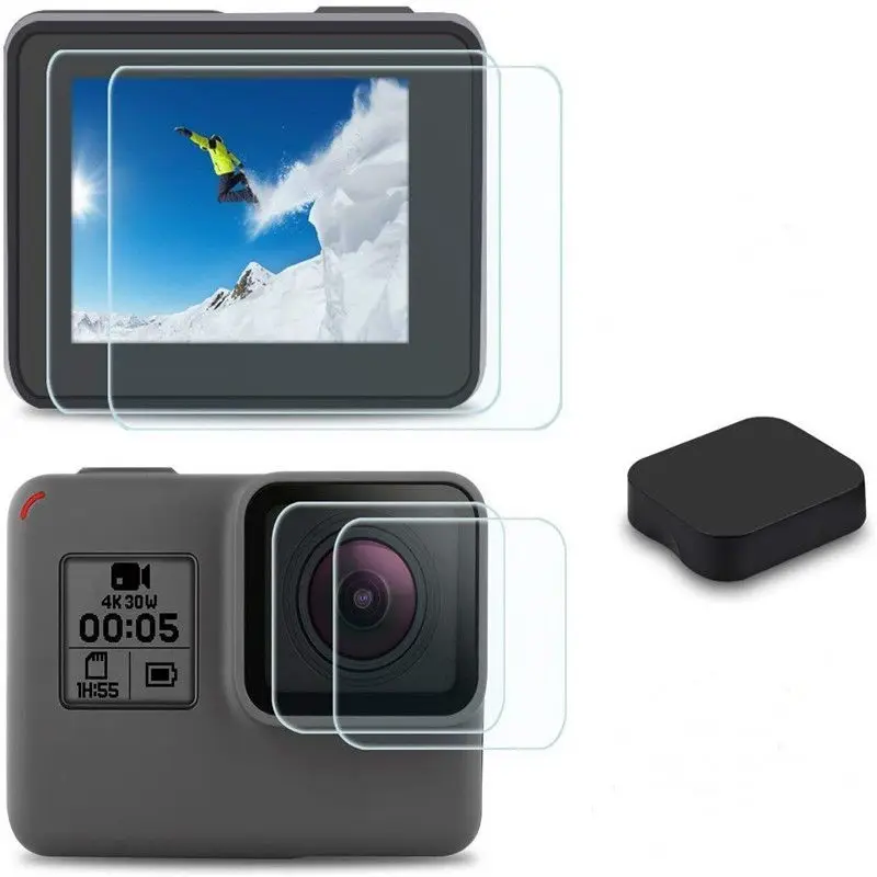 Защитная пленка из закаленного стекла для GoPro Hero 8 7 6 5 черный экран крышка