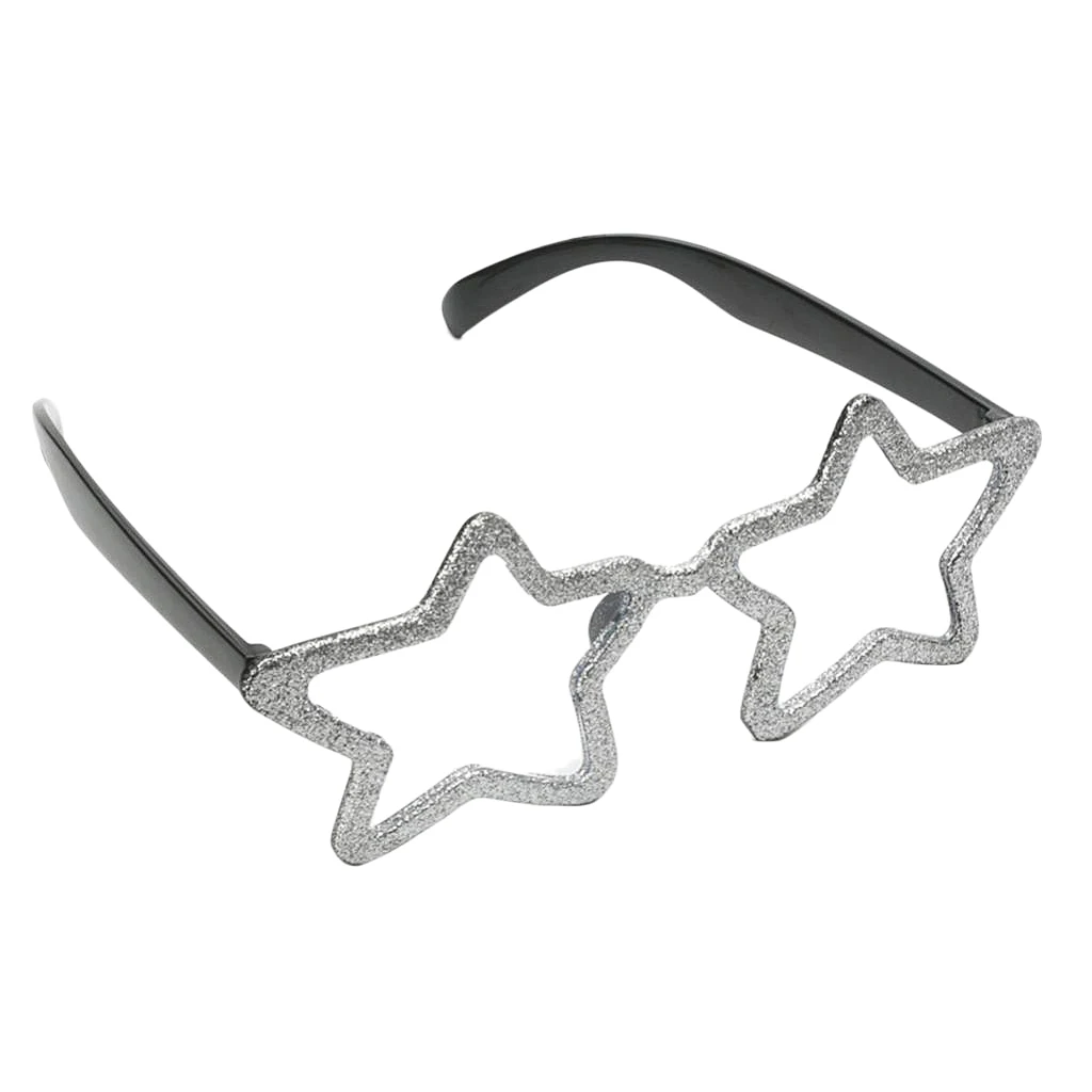 Новинка Блестящие Серебряные Солнцезащитные очки в форме звезды взрослые