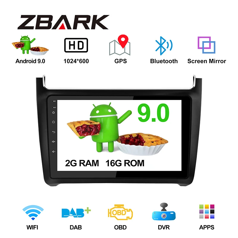 9 inch 2G RAM 2 DIN Android 9.0 Car Stereo Radio Player GPS Navigation NO DVD for Volkswagen POLO sedan 2008 2009 -2015 TK069 |