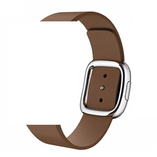 12-brown Ремешок для apple watch 42 мм 38 мм 44 мм 40 мм correa iwatch band 5 4 3 современный кожаный браслет с пряжкой аксессуары для apple watch 4 - Цвет ремешка: 12-brown