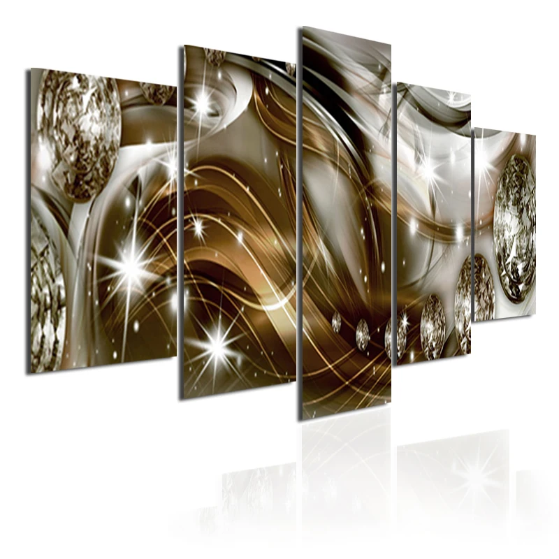 

Abstract Diamonds MountingHome Wall Decoration Landscape Five Piece Set Canvas Printing Drawing Living Room Modern Space Art