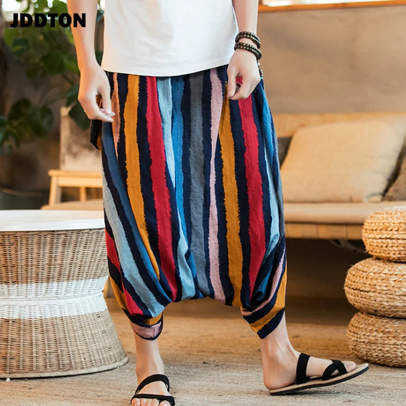 Мужские свободные шаровары JDDTON хлопковые в китайском стиле повседневные с