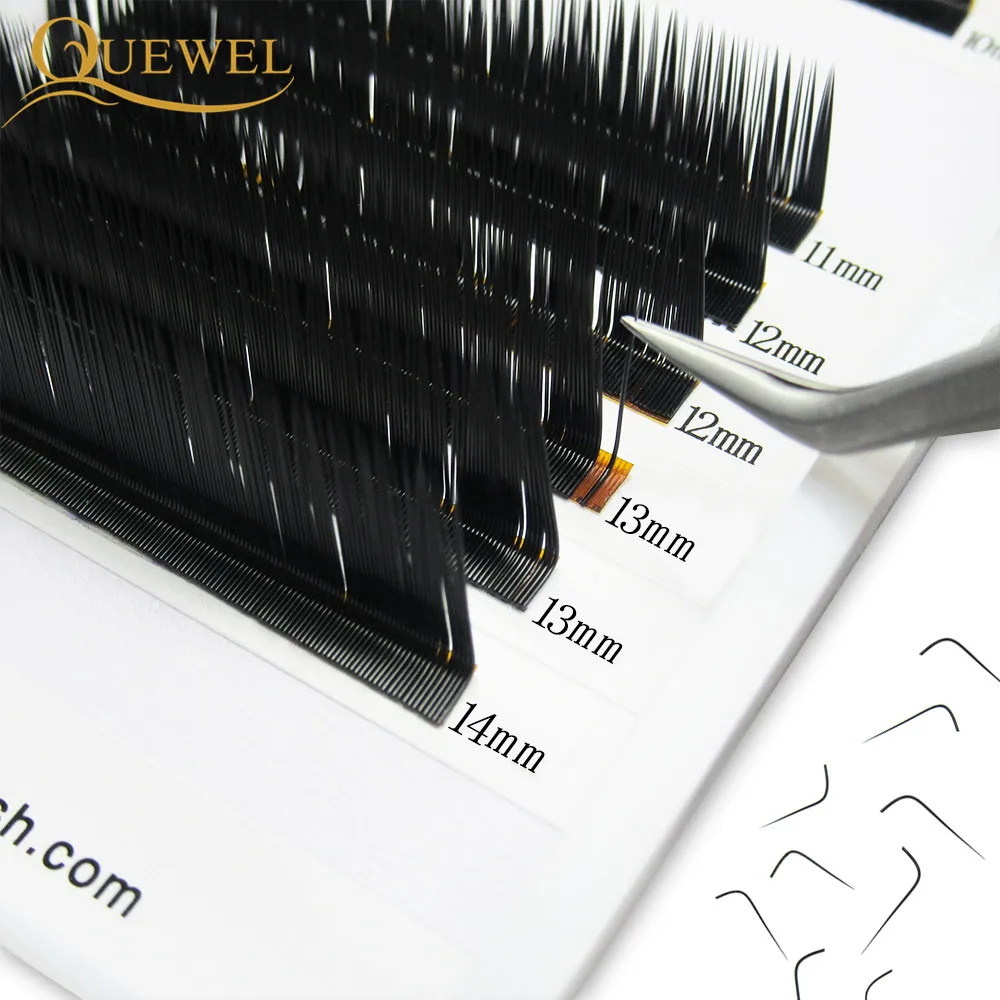Накладные ресницы Quewel 12 линий мягкие натуральные Индивидуальные L образные