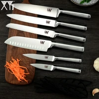 new kitchen knife set 7cr17 stainless steel structure knives fruit utility santoku chef slicing bread lightweight cooking knife
