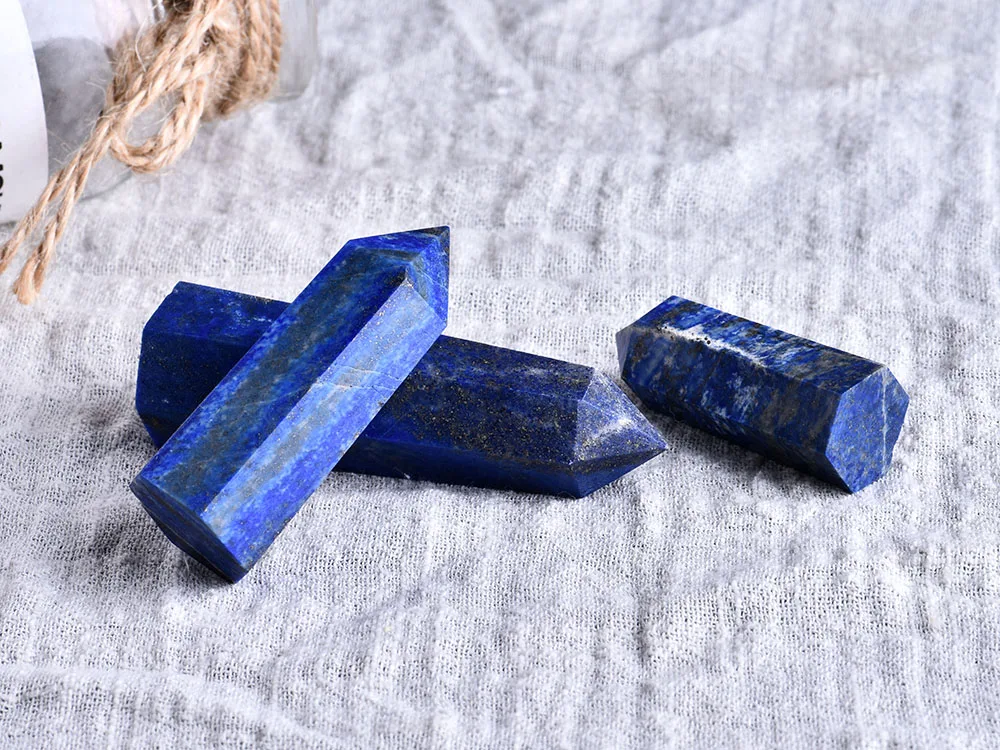 1 шт. натуральный кристалл Lapis шестиугольная колонна КРИСТАЛЛ ТОЧКА минеральный орнамент волшебный ремонт домашнего интерьера DIY подарок украшение