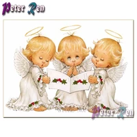 5d three christmas angels diamond painting diamond embroidery squareround mosaic picture rhinestone holiday childrens gifts