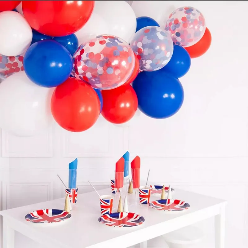 31 шт./лот 10 дюймов красные синие белые воздушные шары в комплекте гирлянды