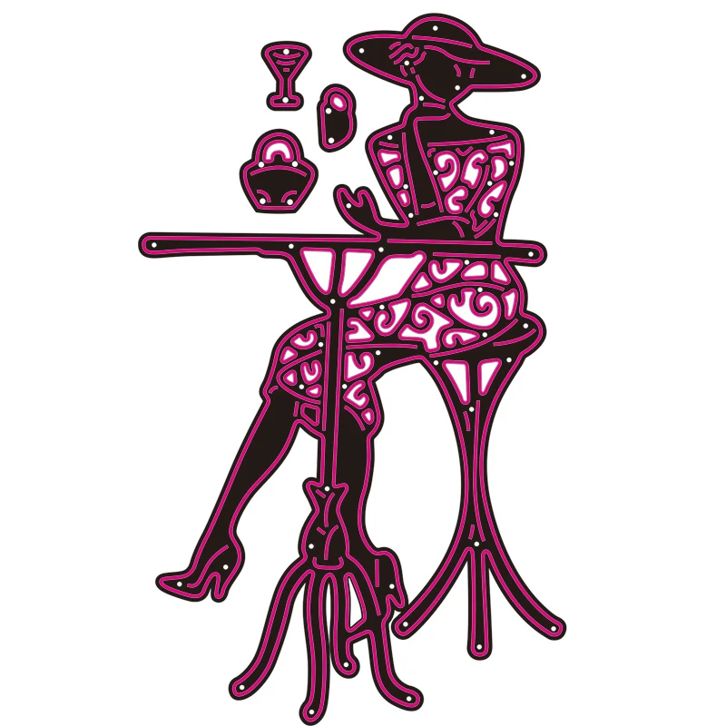 Модные женские трафареты для резки металла бумажные карточки скрапбукинга юбки