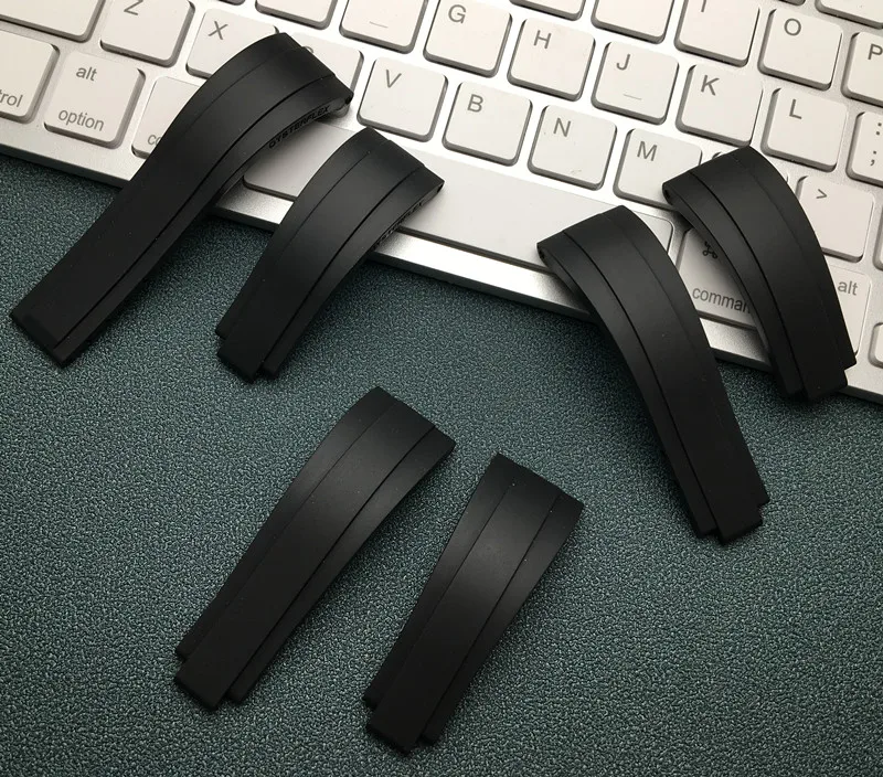 Ремешок силиконовый для наручных часов эластичный браслет из флюорового каучука