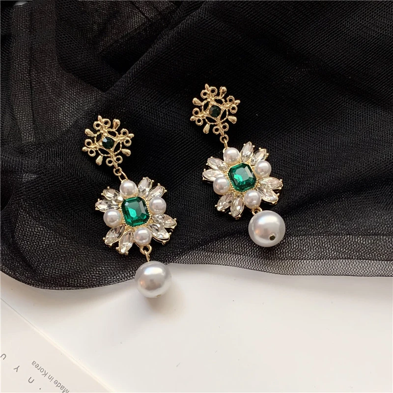 Винтажные серьги в форме капли с цветком стиле барокко подвески лепестками