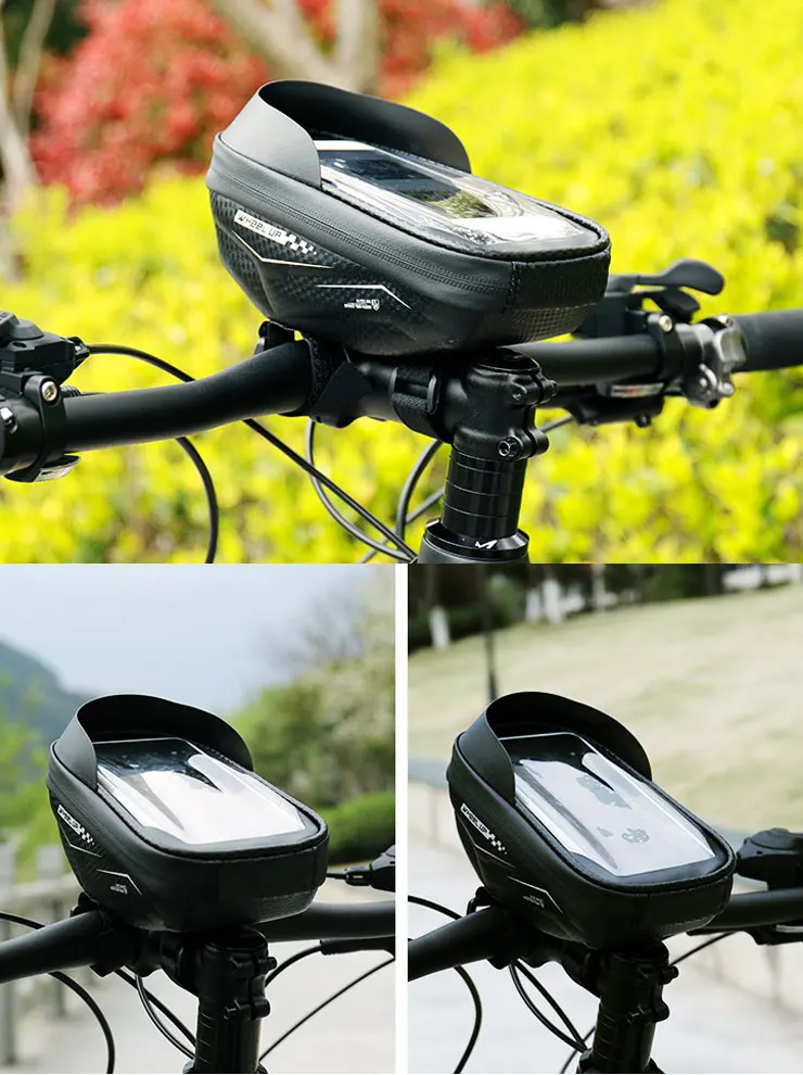 

Waterproof Bicycle Bag Phone Holder for Samsung A51 A71 S20 Universal Bike Handlebar Bag Mobile Support Stand Touch Screen Bag