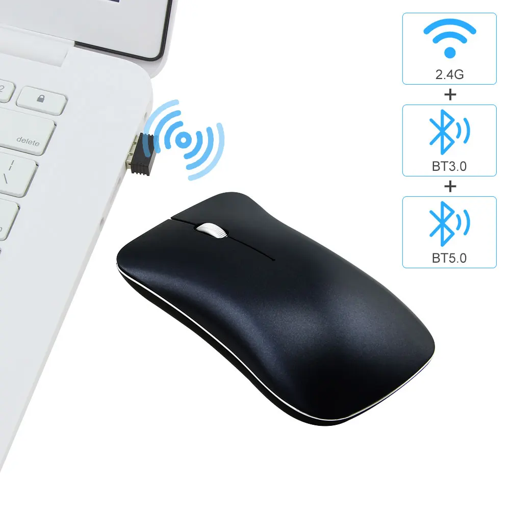 CHYI ультра-тонкая Bluetooth мышь 5 0/3 0 USB офисная эргономичная ПК геймер оптическая 1600DPI