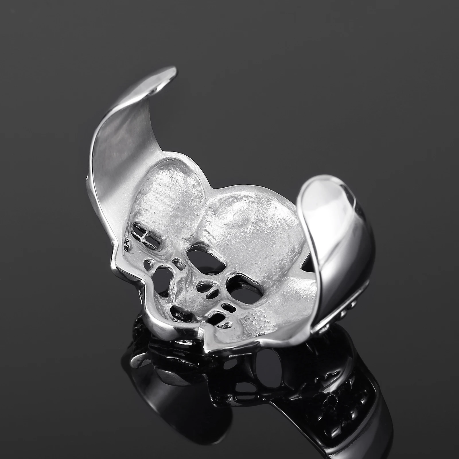 

Titanium Steel Ghost Head Bangle For Men Skeletons Punk Jewelry