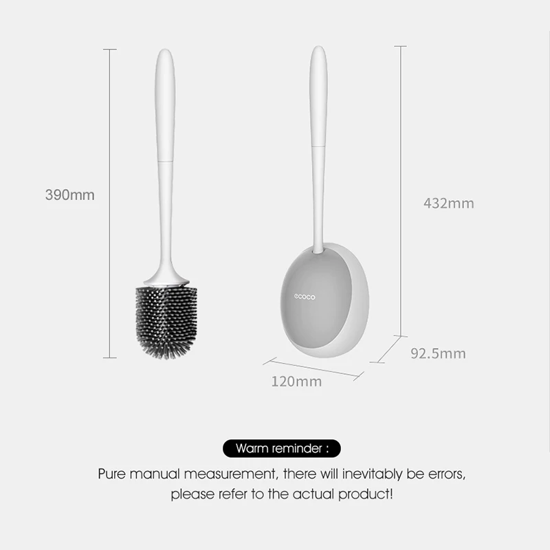 

AHAWILL TPR Silicone Brush No Dead Corners Free Punching Wall-Mounted Toilet Tool Wc Accessories Bathroom Set