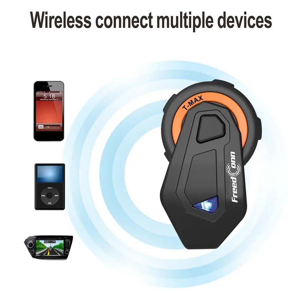 FreedConn T MAX 1000 м BT4.1 мотоцикл шлем Bluetooth гарнитура домофон Водонепроницаемый 6 Riders