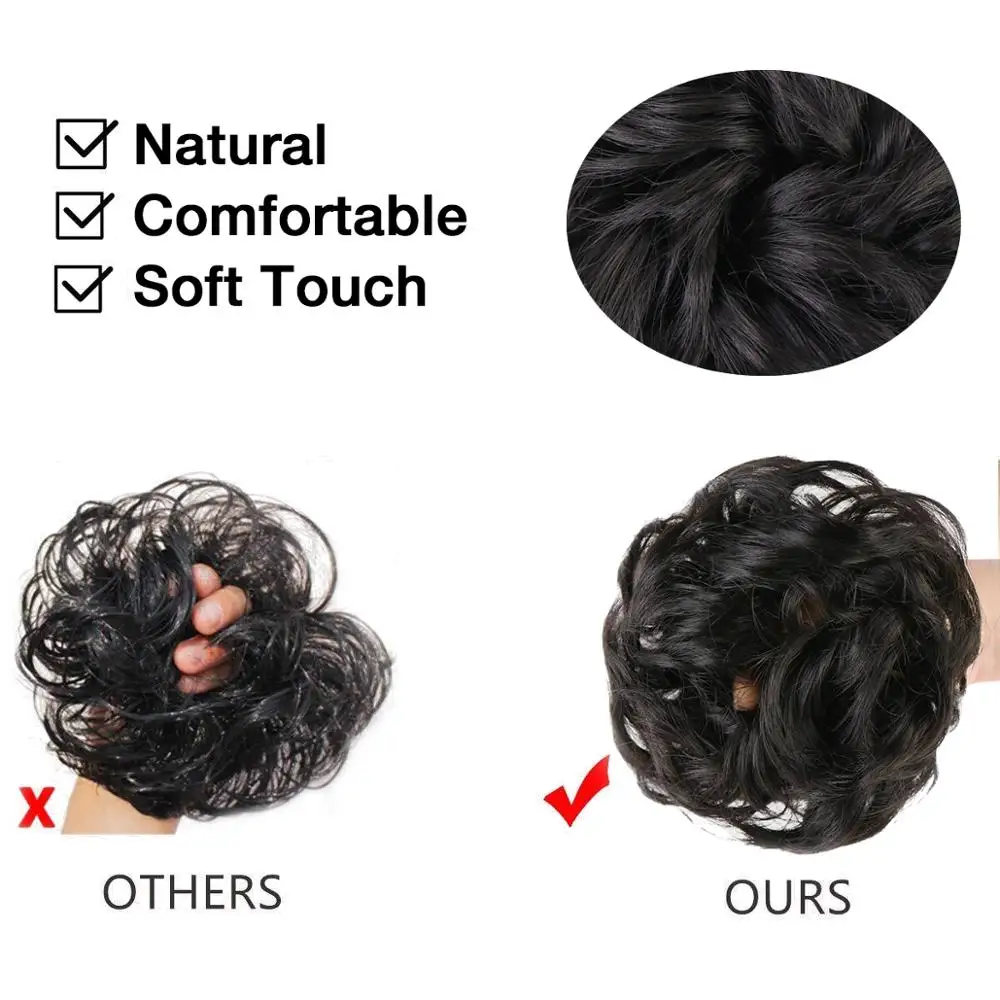 Грязный пучок волос для женщин шиньоны наращивания синтетический парик кольцо