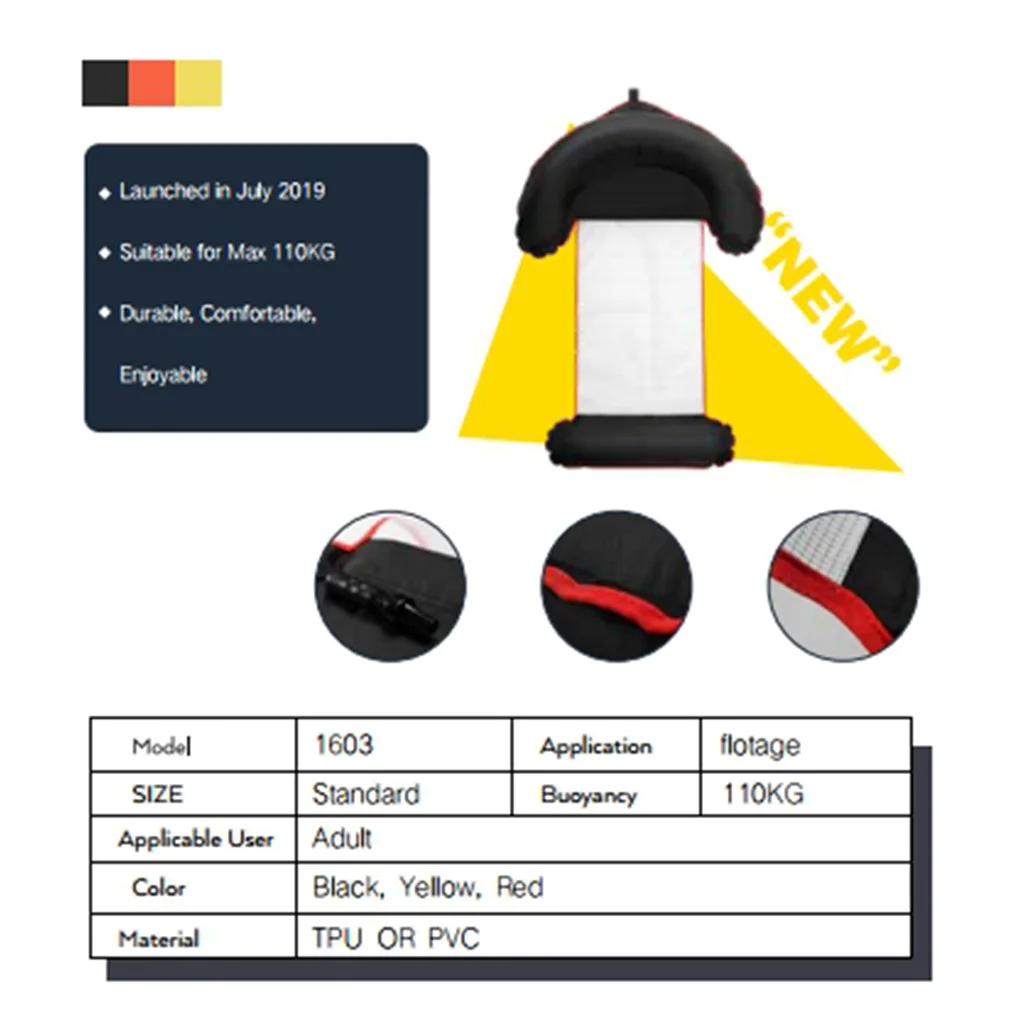 

Swim Pool Floats Inflatable Floating Lounger Chair Water Hammock Raft Pool Party Toy Lounge Bed for Kids Adults