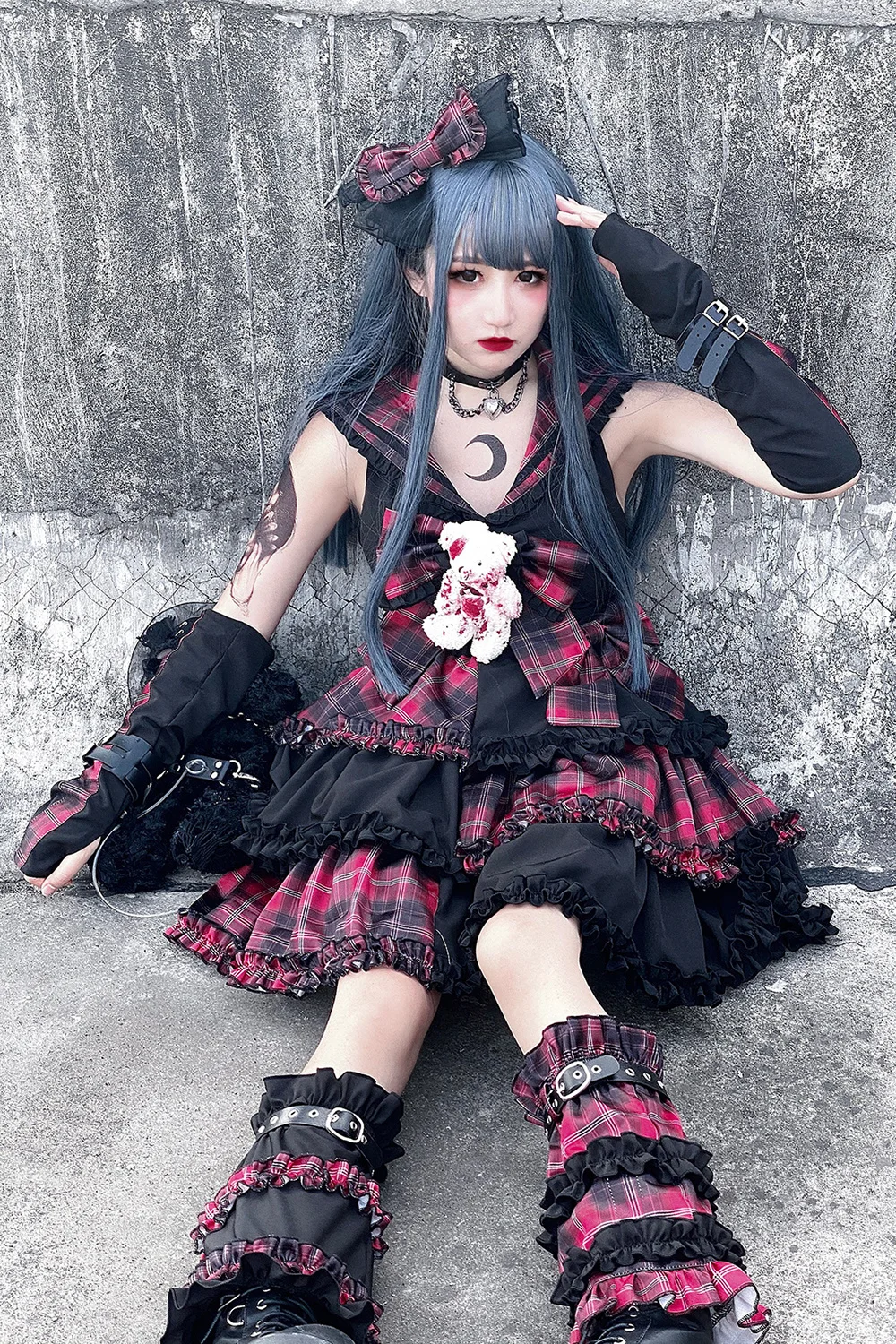 

Harajuku Japanese Plaid Skirt Set Bow Tie Backless Crop Top Hot Girl JK Kawaii Cake Mini Skirt Light Lolita Summer Suit