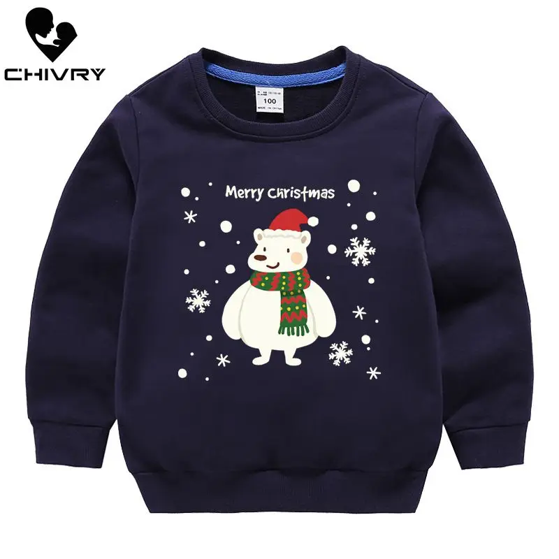 Детская толстовка худи для мальчиков и девочек Рождественский хлопковый пуловер