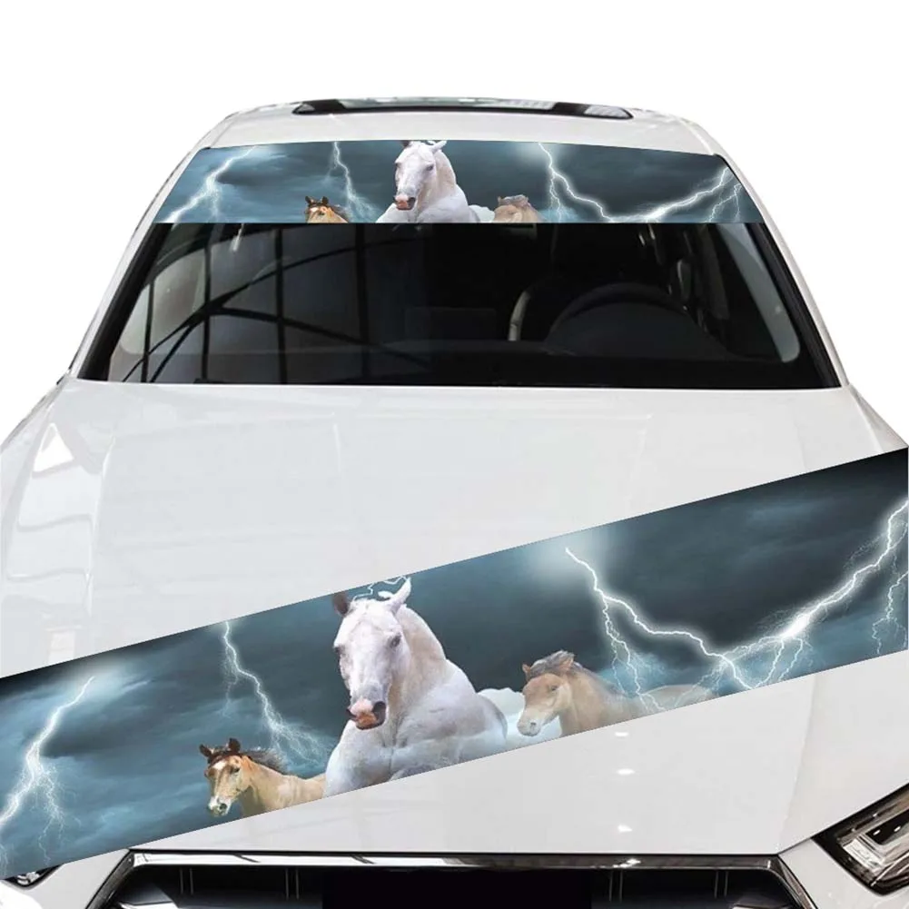 

130cm x 21cm 3D Transparent Car Front Windscreen Windshield Window Decal Vinyl Sticker Modification Decoration Auto Car Decal