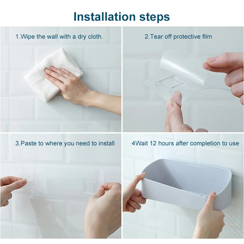 

Adhesive Hook Spare Parts No Trace Stickers Strong Waterproof Nail-free Punching Kitchen Bathroom Rack