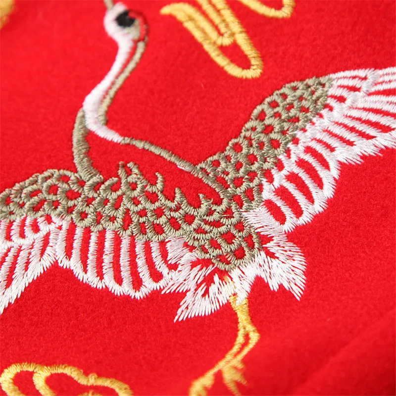 

Fashion Chinese Women Style Winter Embroidery Woolen Jackets and Coats Elegant Vintage Long Thick Wool Blends Overcoat Outerwear