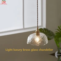 2021 new nordic simple japanese brass glass chandelier living room dining room bar bedroom room bed hotel small chandelier