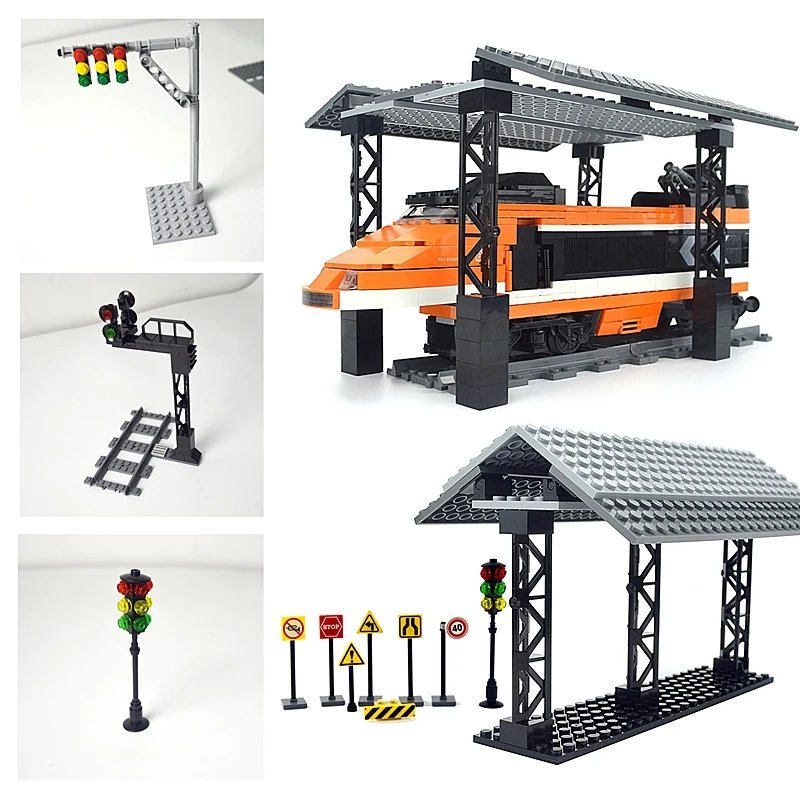 Треки городского поезда мини знаки сигнальные лампы модель Trein пересечение